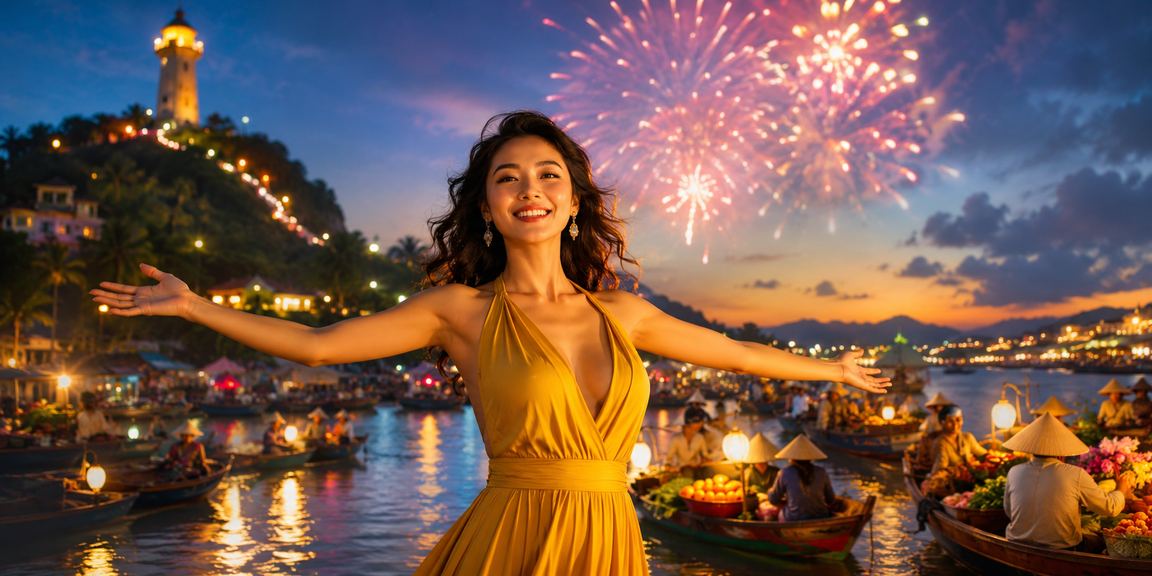 Không khí lễ hội cá cược sôi động tại Vũng Tàu với ánh đèn rực rỡ và đám đông tham gia